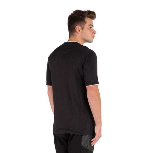 T-shirt Uomo in tinta unita con logo sul davanti tono su tono Nero GAELLE- Francavilla Moda